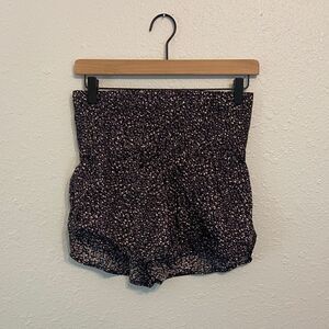 Free People Black & Gray Animal Print The Way Home Athletic Shorts Size Medium